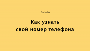 Как узнать свой номер билайн кыргызстан